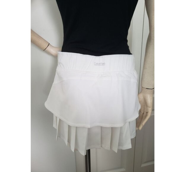 BNWOT Calvin Klein white pleated skort tennis skirt w shorts underneath SMALL - Picture 7 of 15
